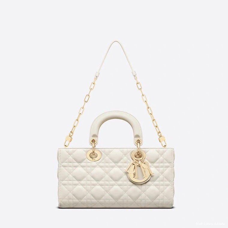 Cheap Lambskin Lady Cannage Medium Bag White D-Joy 0714 Luxury